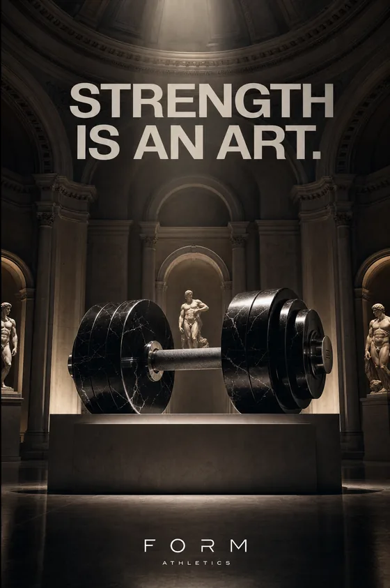 Concept de postare pentru o sală de sport: „Strength is an art.”, Form Athletics